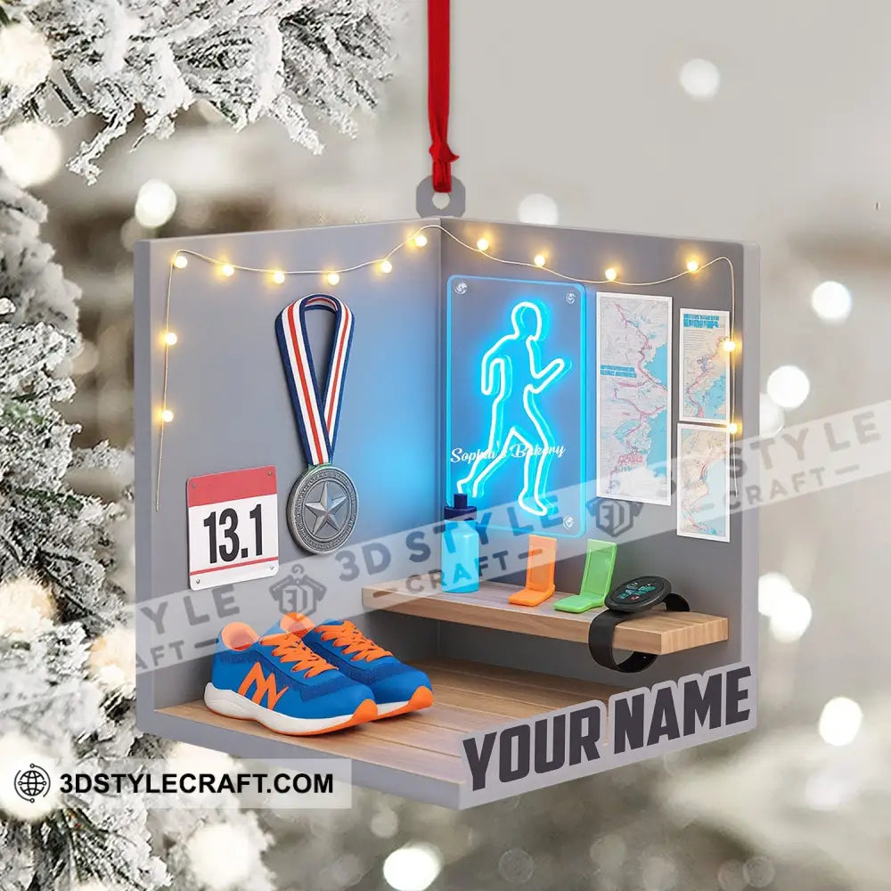 Running Home Decor Christmas Ornament Personalized Ornament Ornament