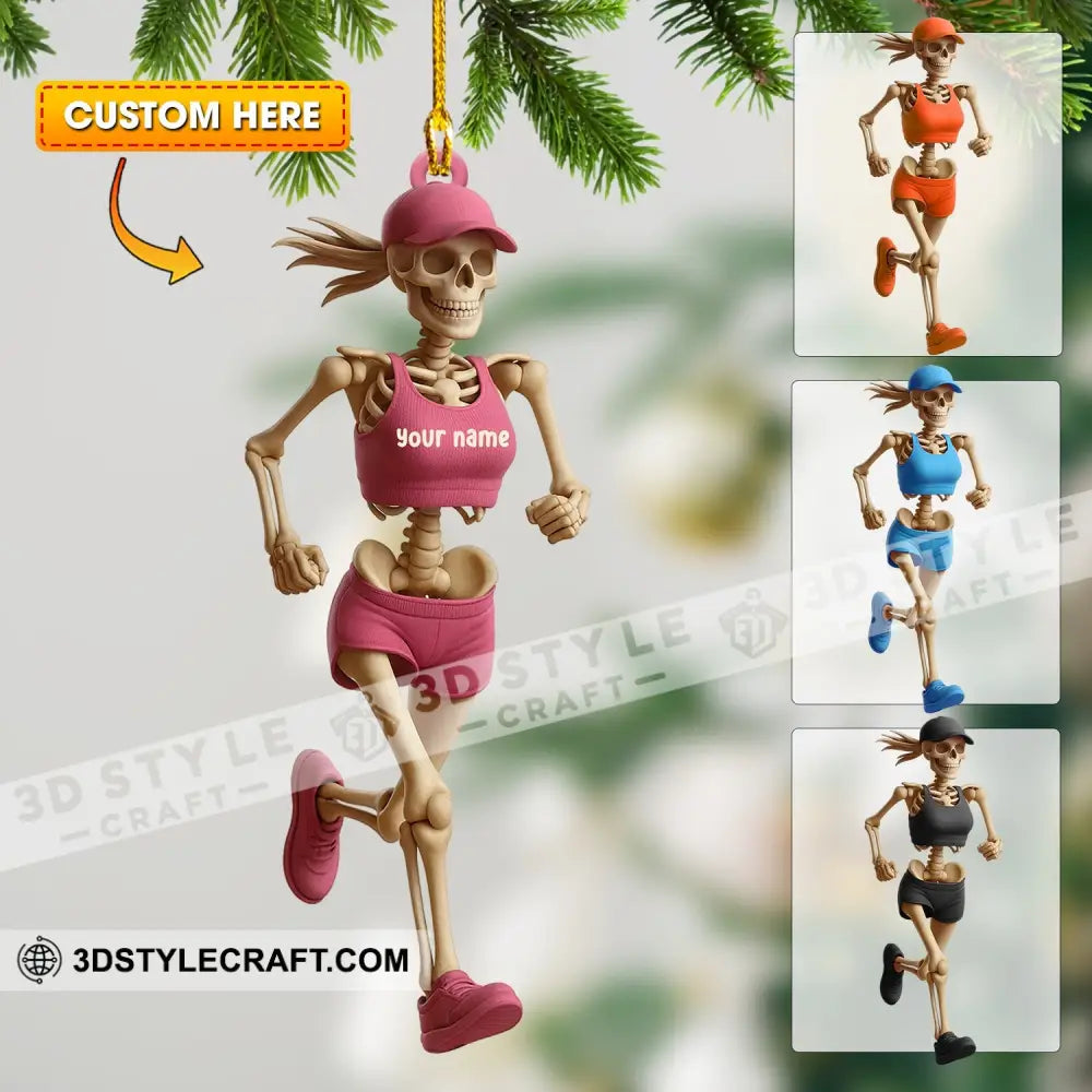 Running Women Home Decor Christmas Ornament Personalized Ornament 3.54’’ / 1 Ornament Ornament