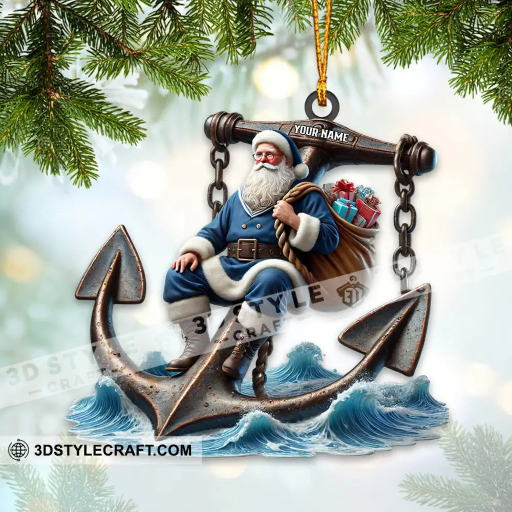 Santa Anchor Home Decor Christmas Ornament Personalized