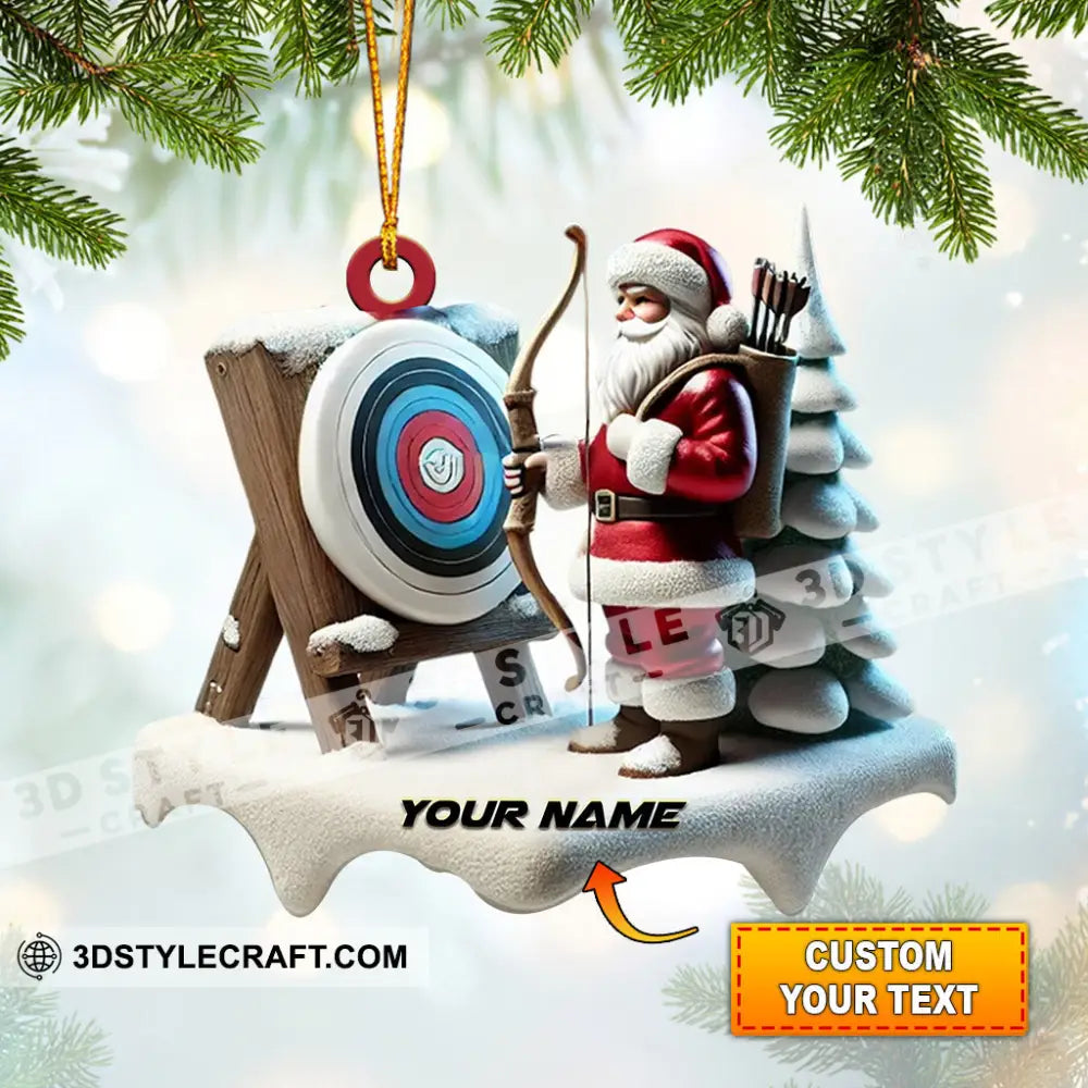 Santa Archery Home Decor Christmas Ornament Personalized 3.54’’ / 1