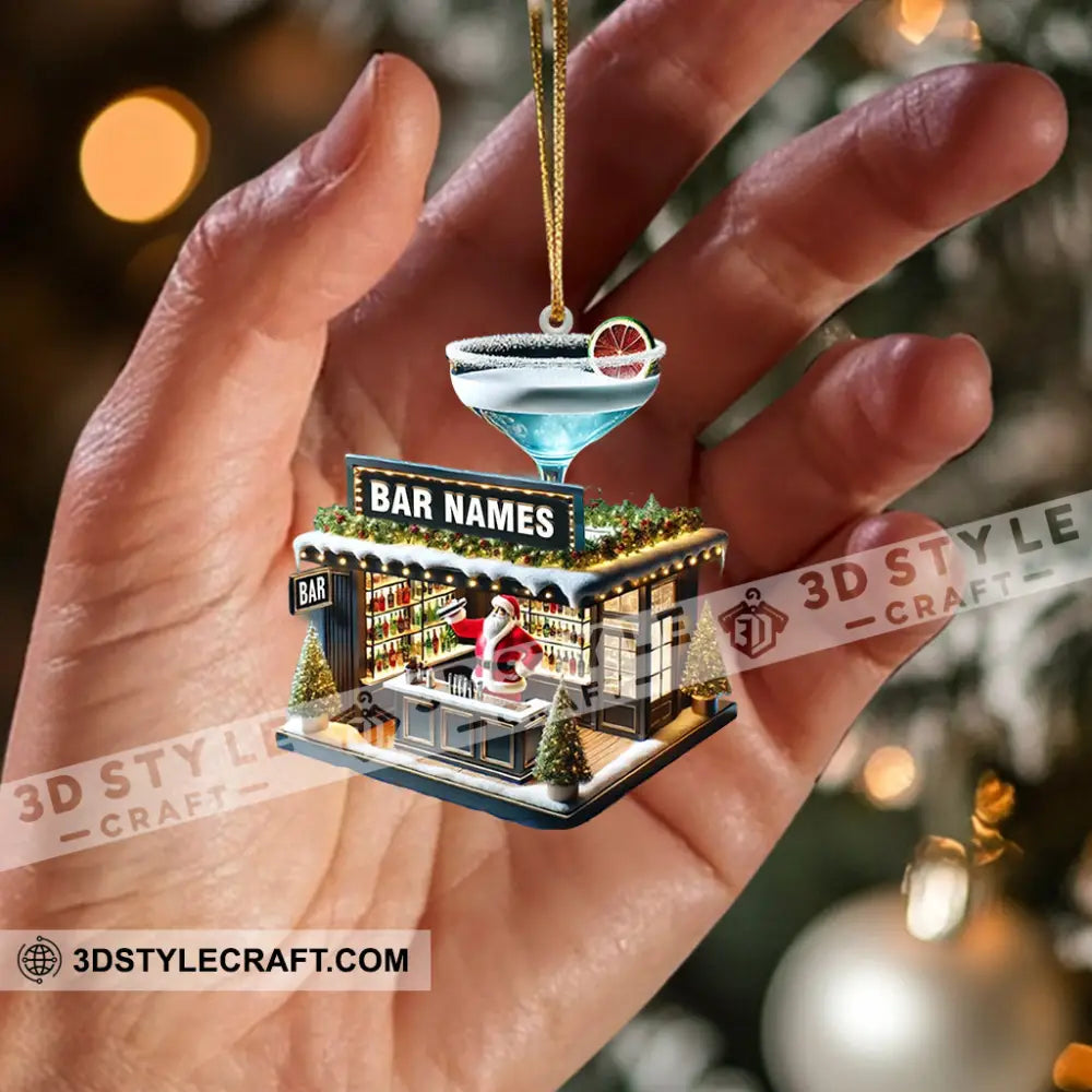Santa Bar Home Decor Christmas Ornament Personalized