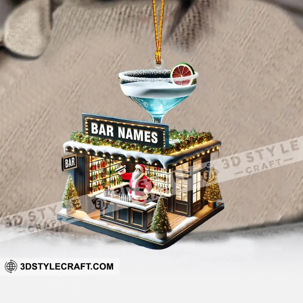 Santa Bar Home Decor Christmas Ornament Personalized