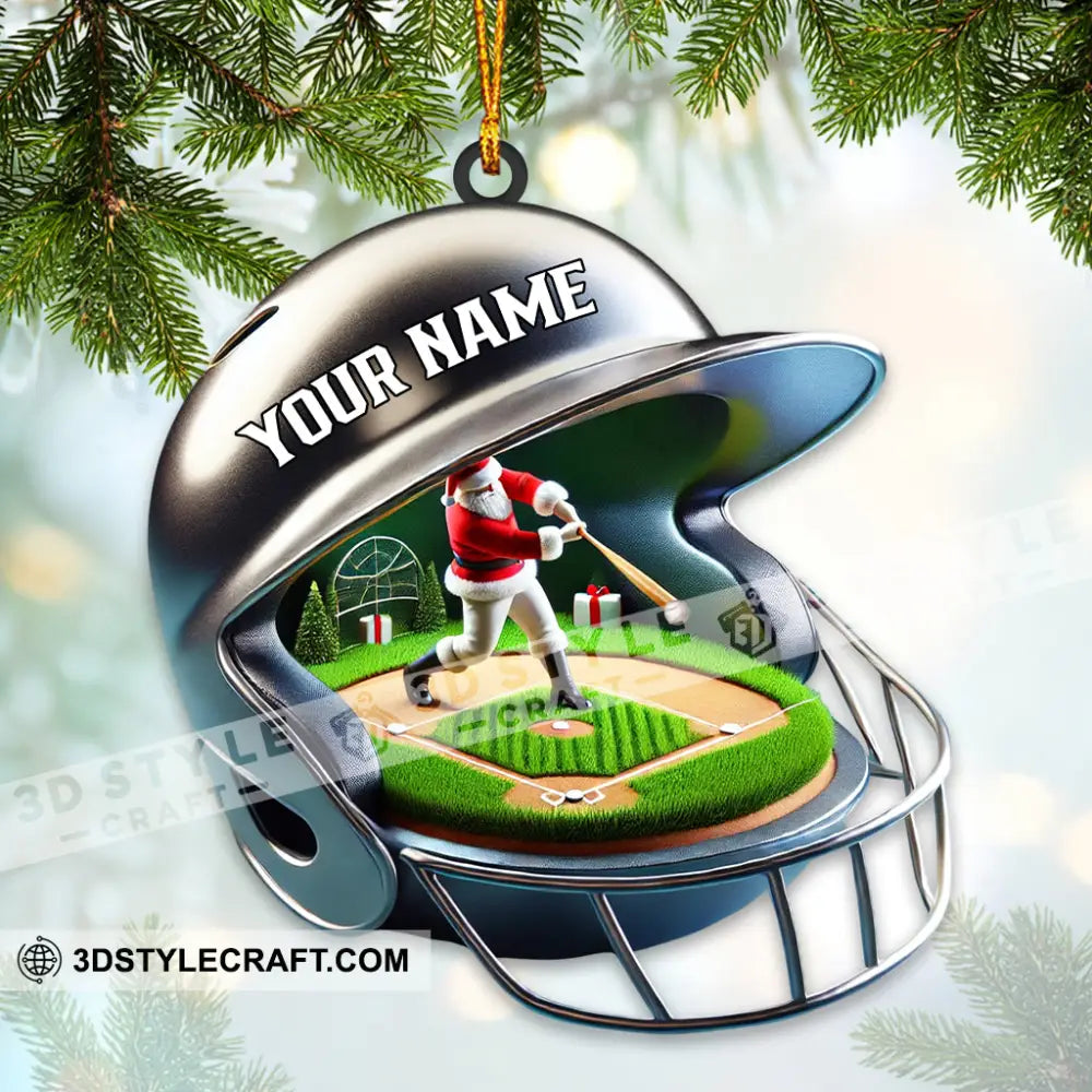 Santa Baseball Home Decor Christmas Ornament Personalized