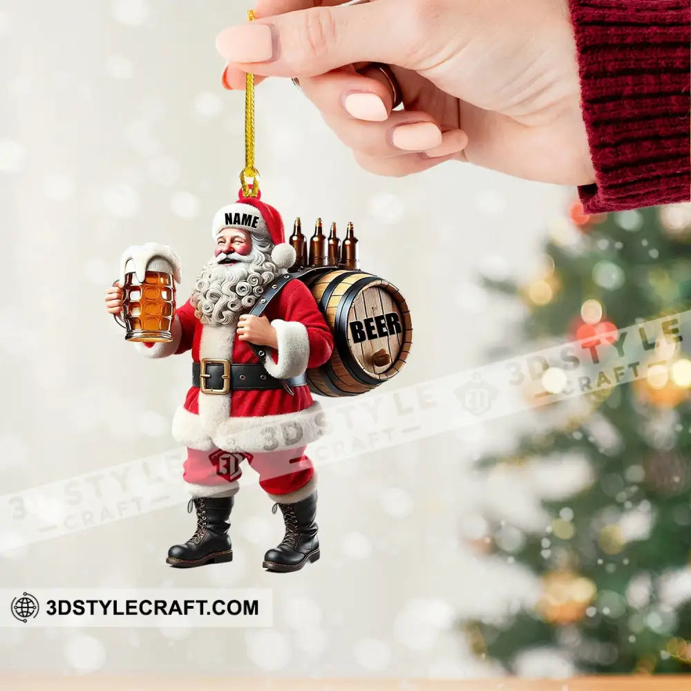 Santa Beer Home Decor Christmas Ornament Personalized Ornament Ornament