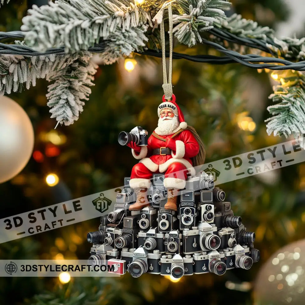 Santa Camera Lover Christmas Home Decor Ornament Personalized
