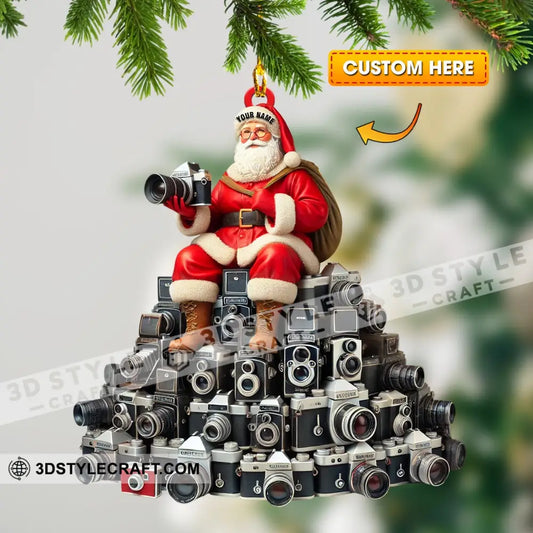 Santa Camera Lover Christmas Home Decor Ornament Personalized 3.54’’ / 1