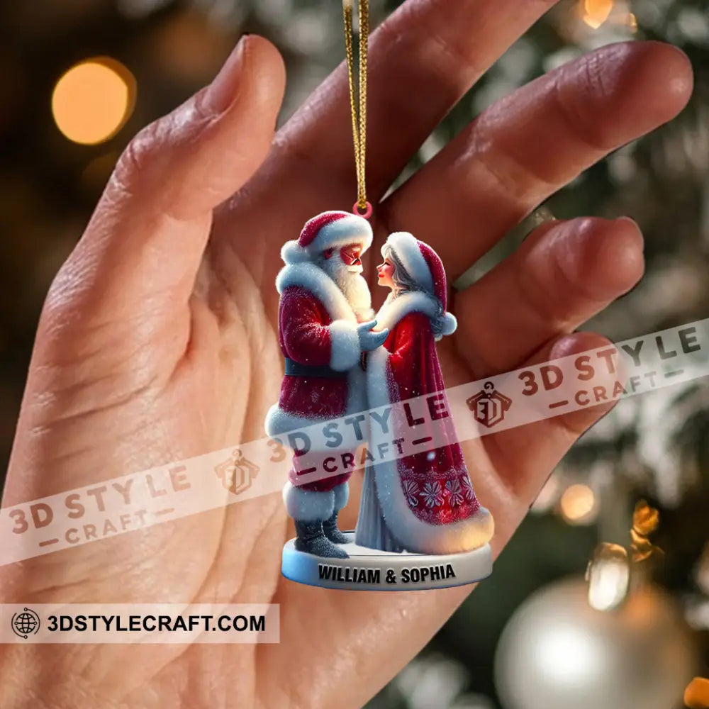 Santa Couple Christmas Ornament Personalized