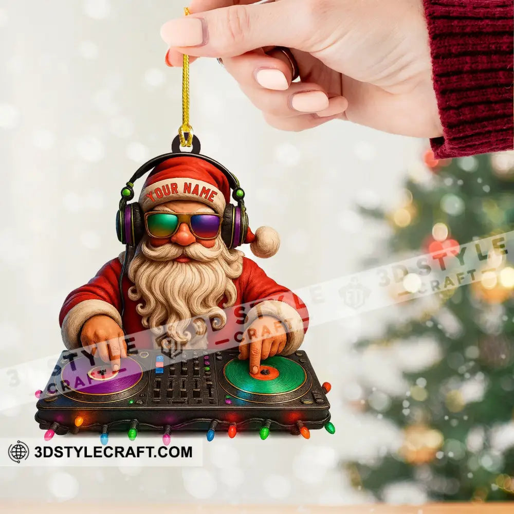 Santa DJ Christmas Home Decor Christmas Ornament Personalized Ornament Ornament