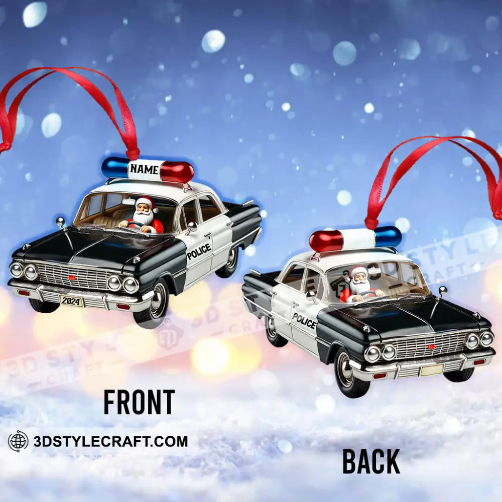 Santa Taxi Driver Christmas Ornament Personalized