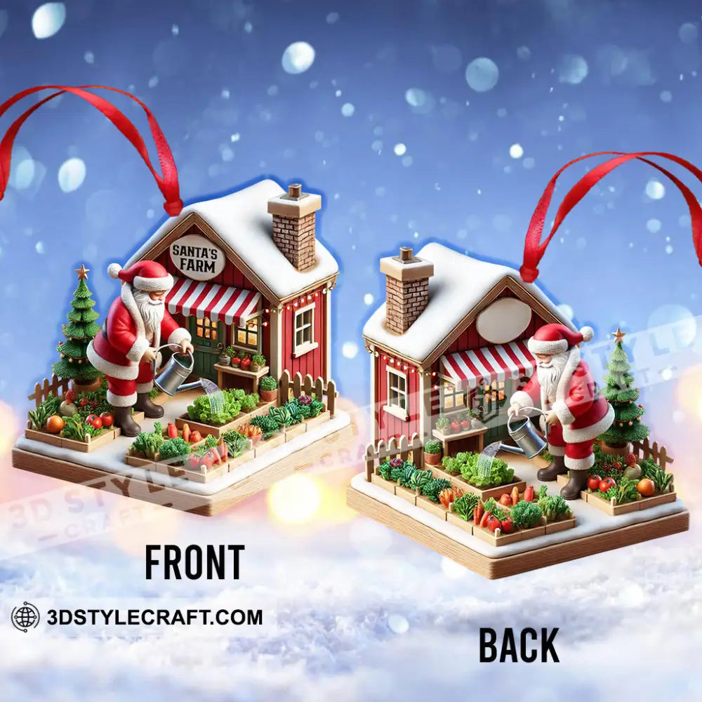 Santa Farm Home Decor Christmas Ornament Personalized
