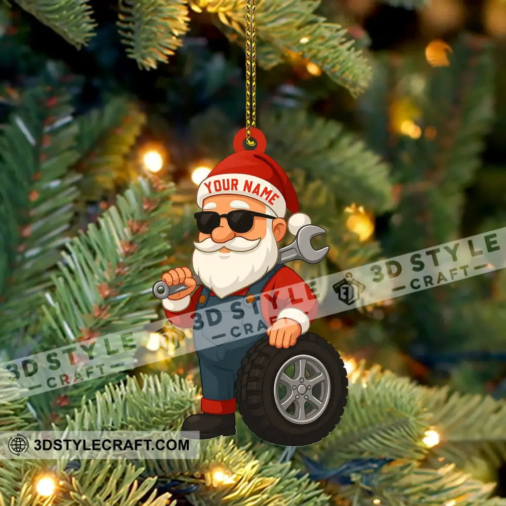 Santa Mechanic Christmas Home Decor Christmas Ornament Personalized Ornament Ornament