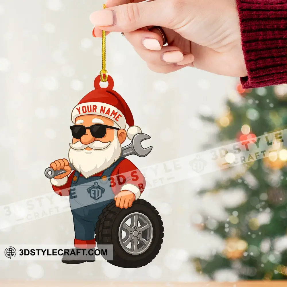 Santa Mechanic Christmas Home Decor Christmas Ornament Personalized Ornament Ornament