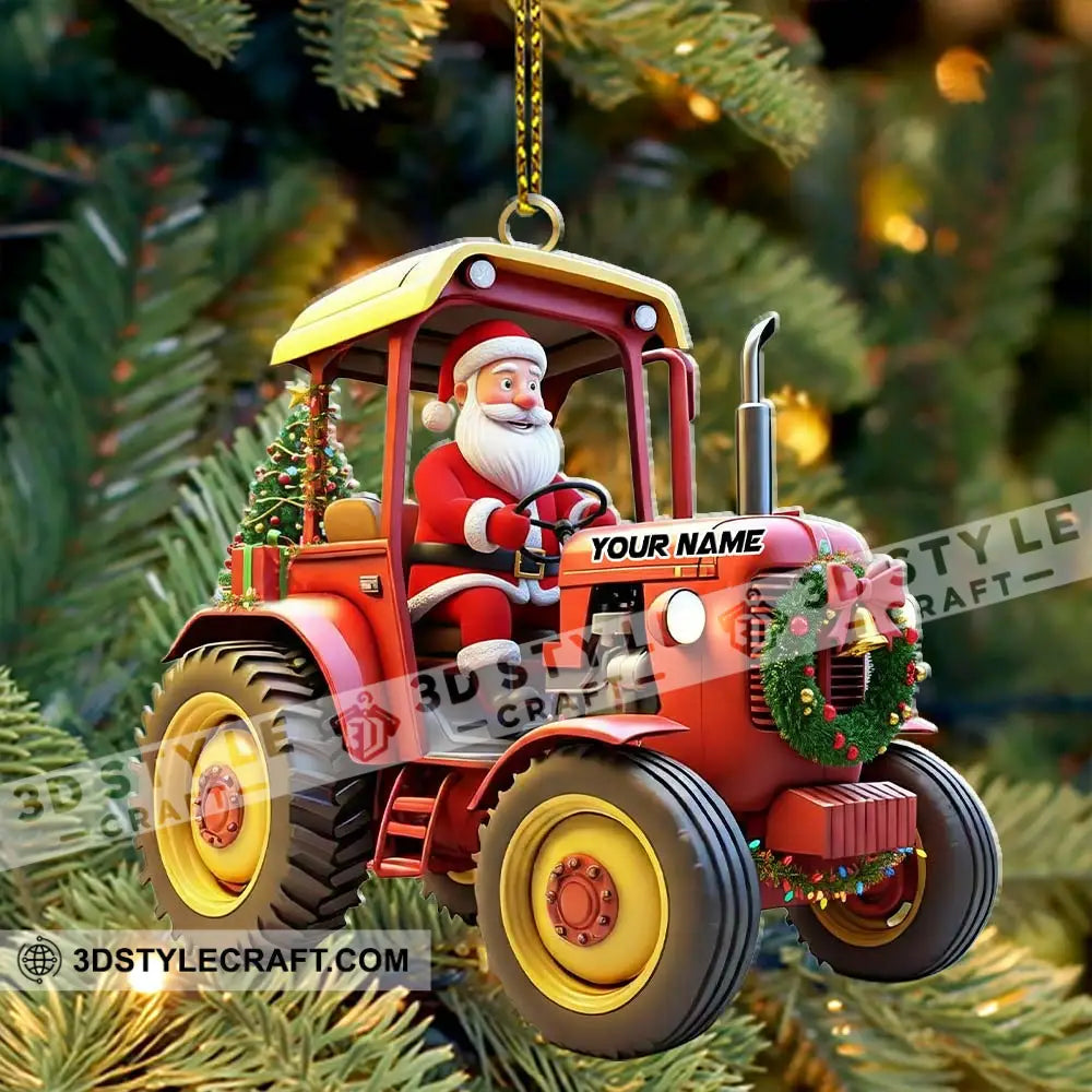 Santa Rides Truck Home Decor Christmas Ornament Personalized Ornament Ornament
