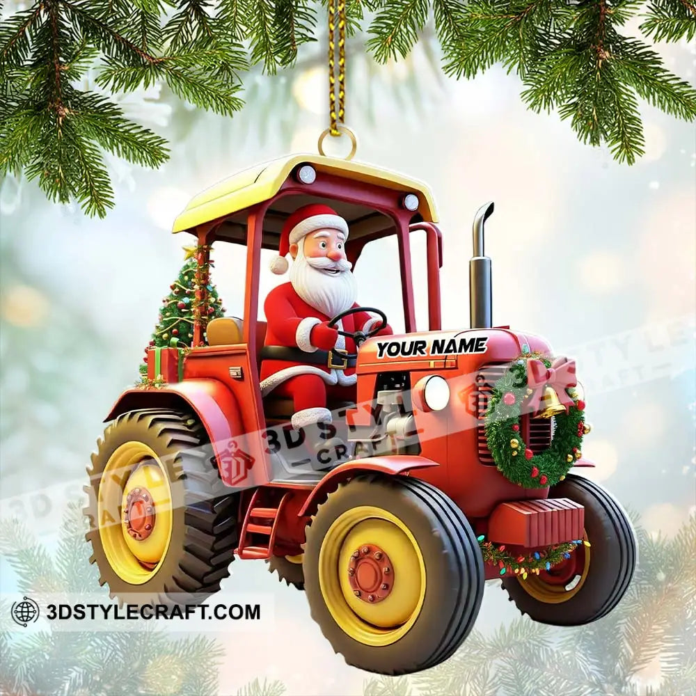 Santa Rides Truck Home Decor Christmas Ornament Personalized Ornament Ornament