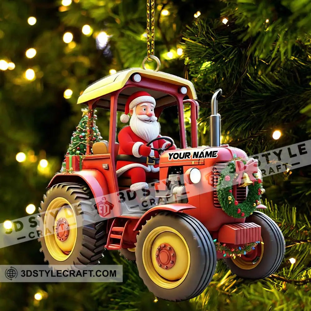 Santa Rides Truck Home Decor Christmas Ornament Personalized Ornament Ornament