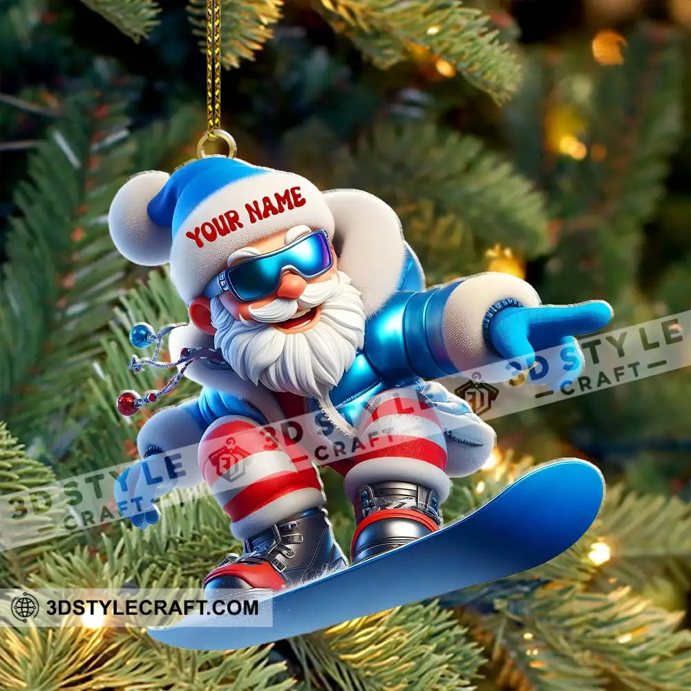 Santa Skiing Home Decor Christmas Ornament Personalized Ornament Ornament