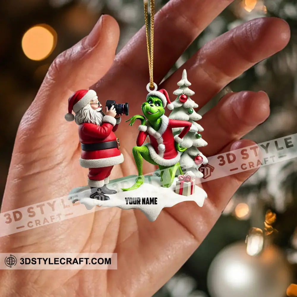 Santa Take Photo Home Decor Christmas Ornament Personalized