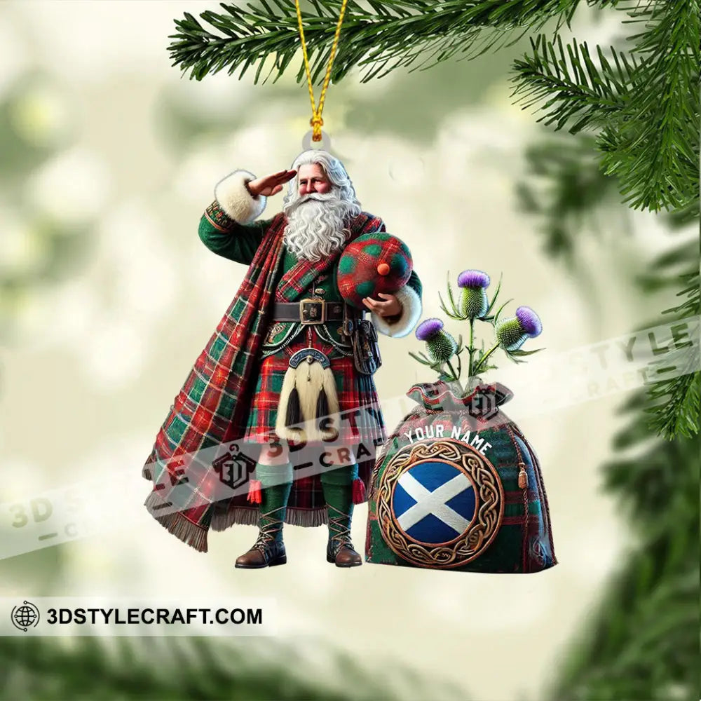 Scottish Cartoon Christmas Home Decor Ornament Personalized