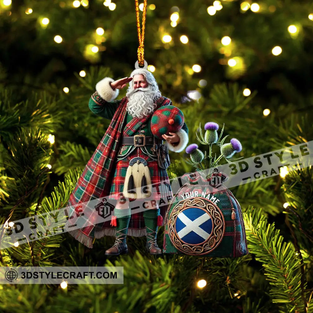 Scottish Cartoon Christmas Home Decor Ornament Personalized