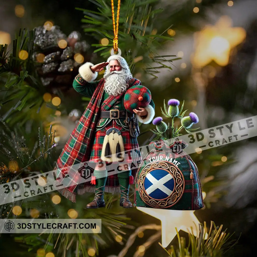 Scottish Cartoon Christmas Home Decor Ornament Personalized