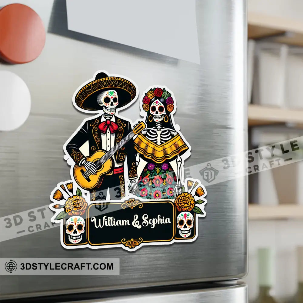 Skeletons Couple Fridge Magnet - Personalized