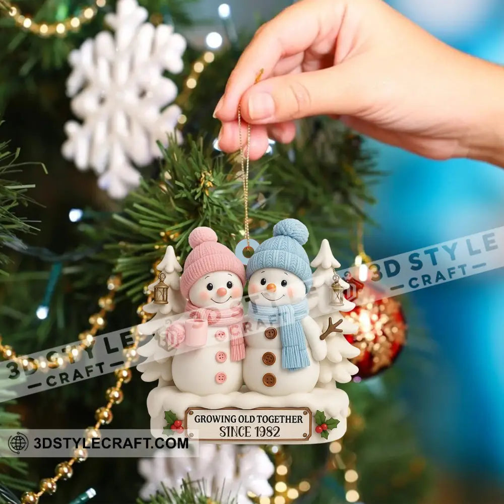 Snowman Couple Christmas Home Decor Christmas Ornament Personalized Ornament Ornament
