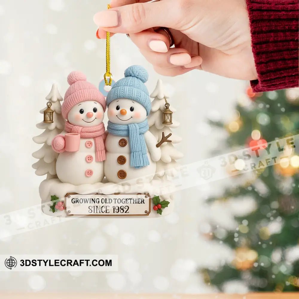 Snowman Couple Christmas Home Decor Christmas Ornament Personalized Ornament Ornament