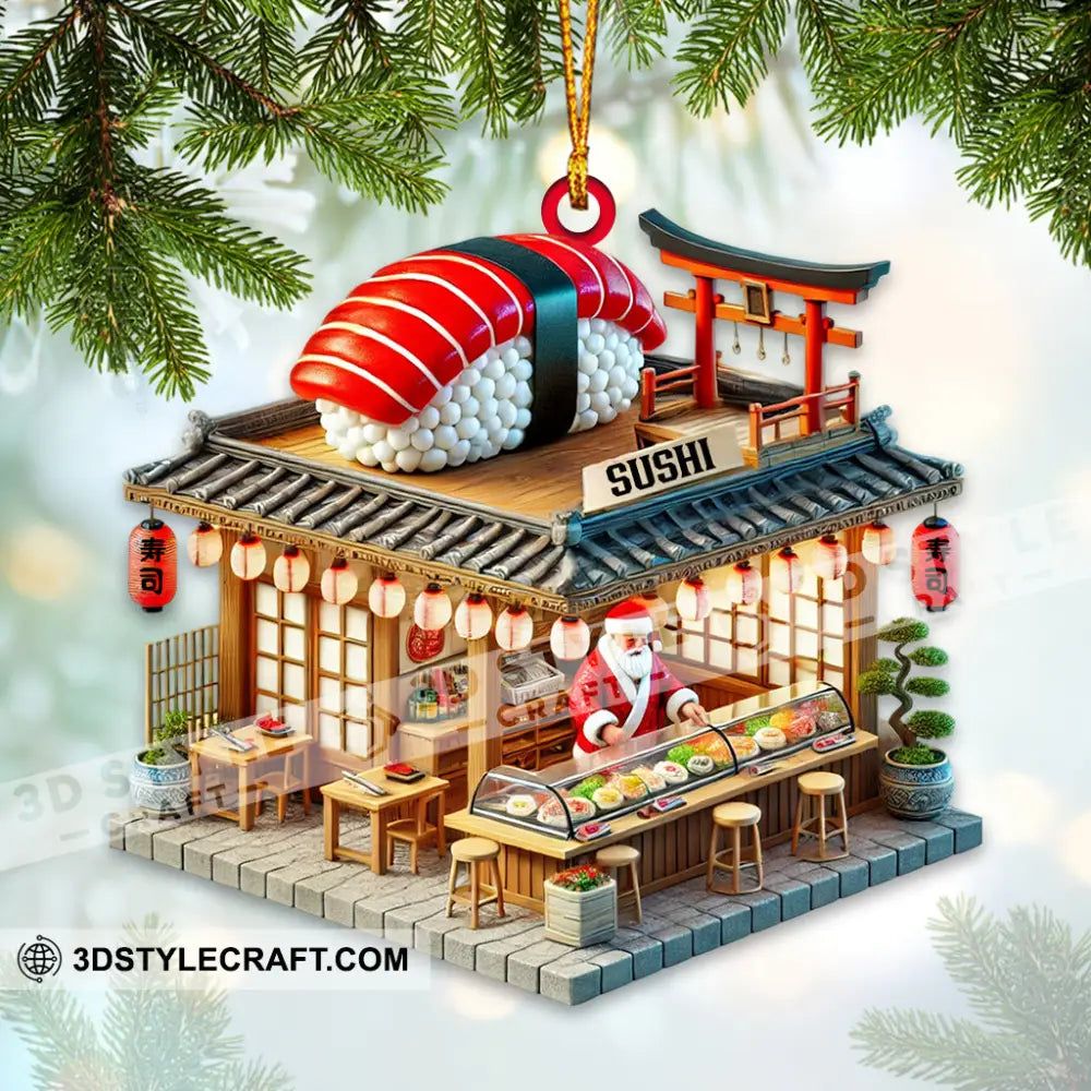 Sushi Shop Home Decor Christmas Ornament Personalized