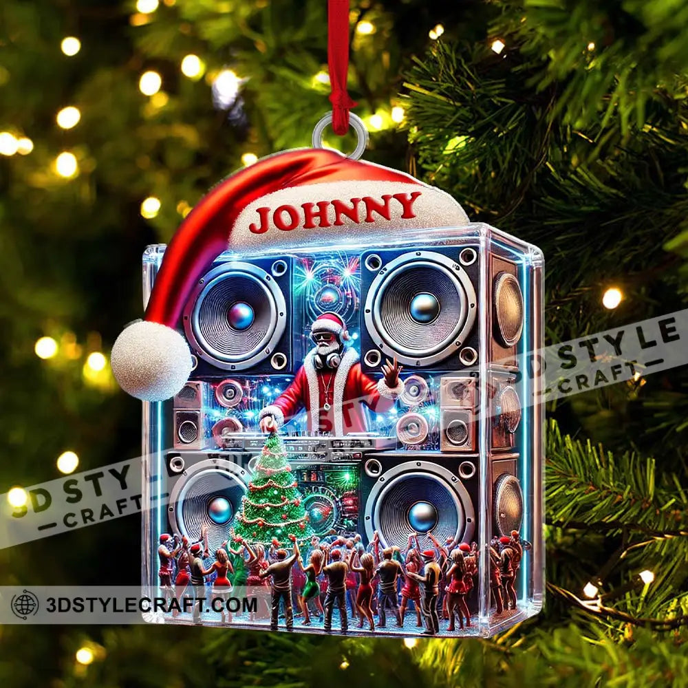 Swag Dj Santa Christmas Ornament Personalized