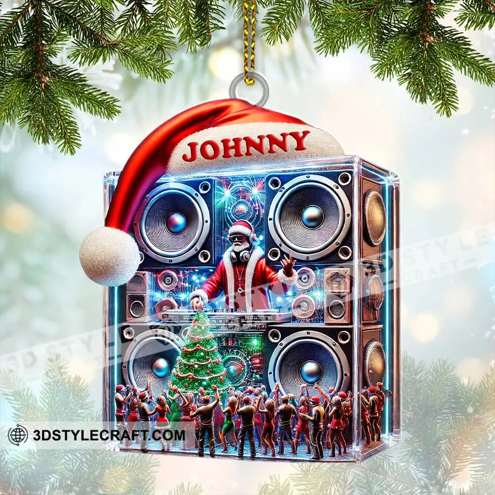 Swag Dj Santa Christmas Ornament Personalized