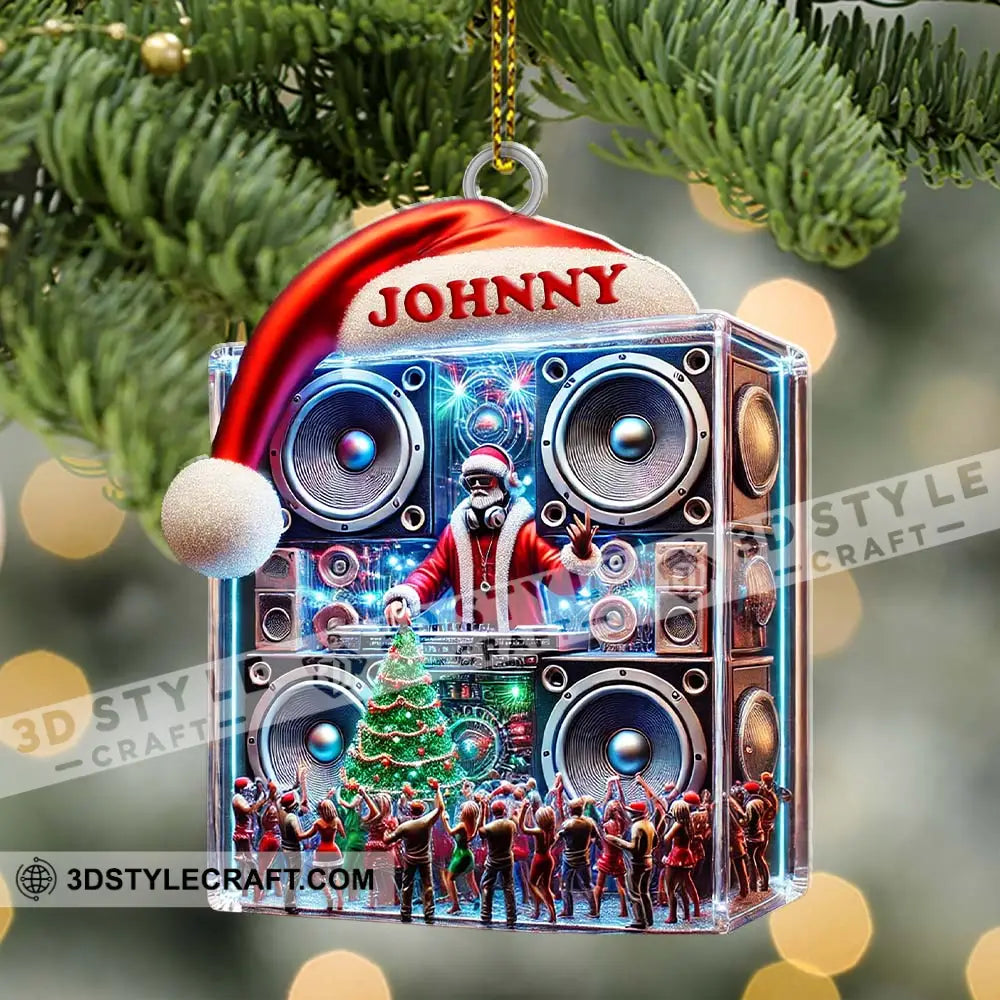 Swag Dj Santa Christmas Ornament Personalized