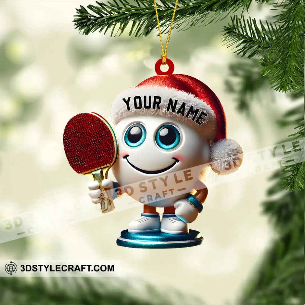 Table Tennis Racket And Ball Home Decor Christmas Ornament Personalized
