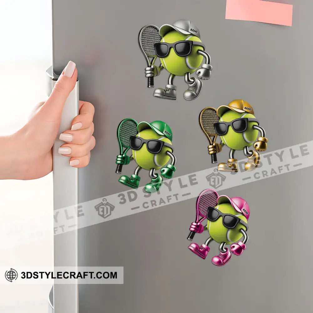 Tennis Custom Color And Name - Personalized Fridge Magnet