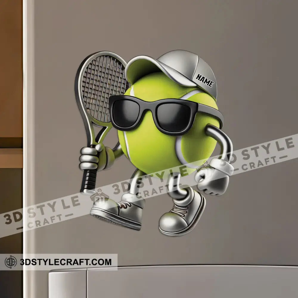 Tennis Custom Color And Name - Personalized Fridge Magnet