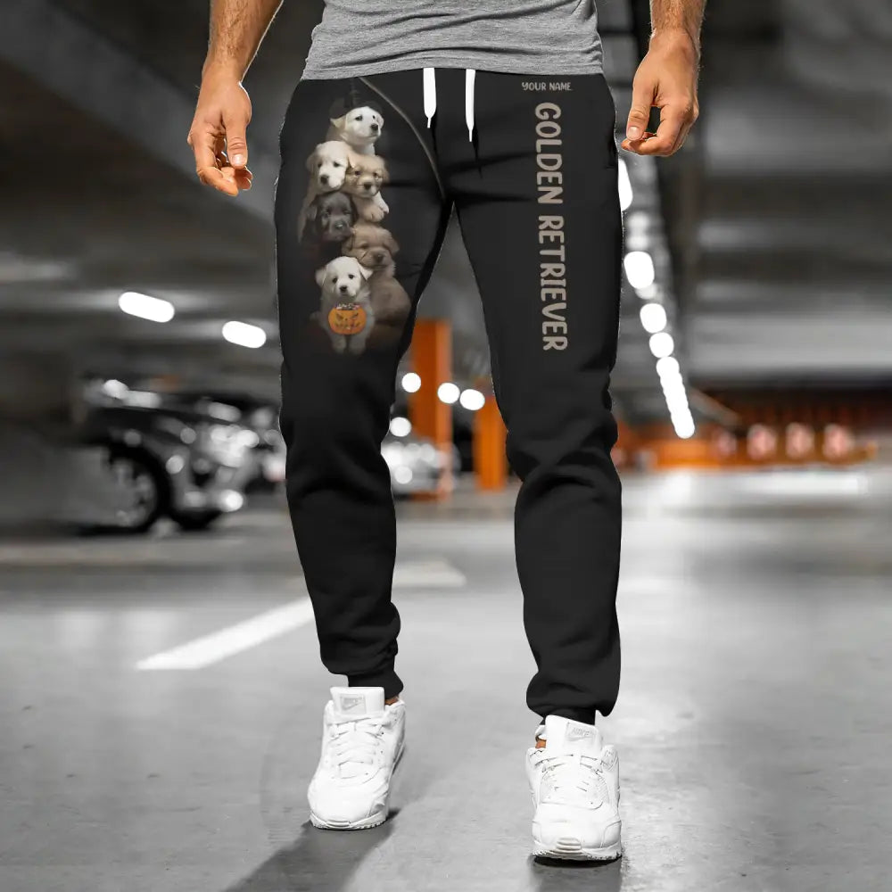 Unisex Clothing Custom Halloween Jogger Golden Retriever Pants For