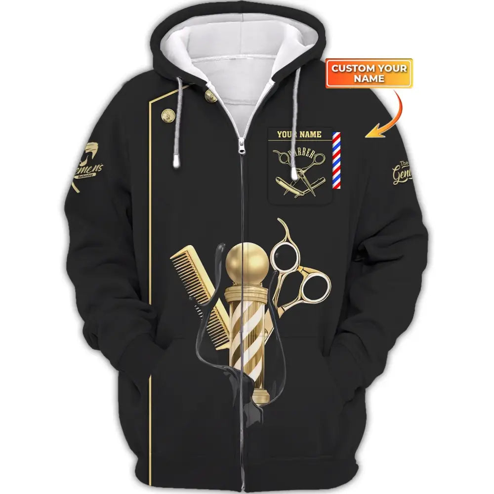 Unisex Shirt Barber For Hairstylists Zipper Hoodie / S T-Shirt