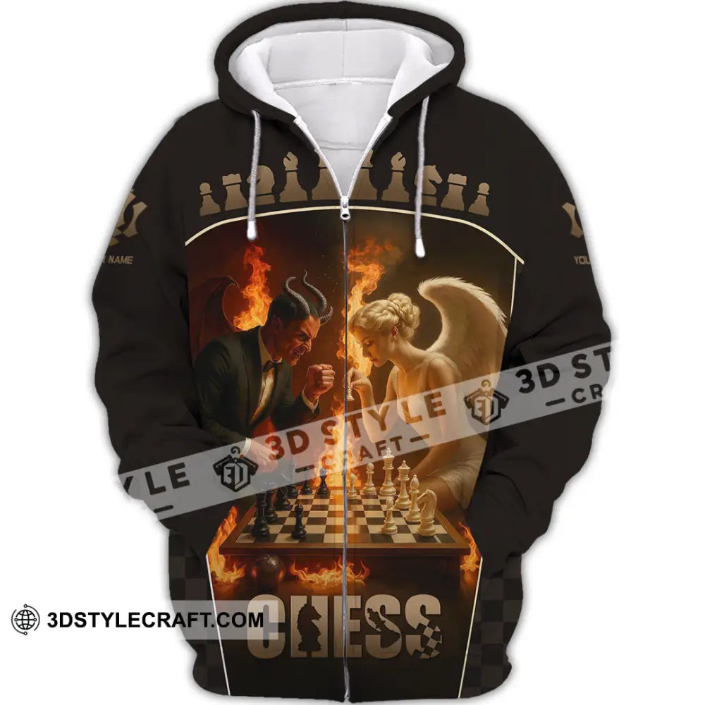 Unisex Shirt - Custom Angels & Demons Chess Shirt For Couple Zipper Hoodie / S T-shirt