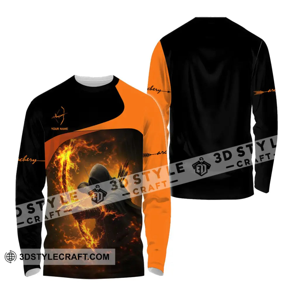 Unisex Shirt - Custom Archery Fire Warrior Archery Player Shirt Long Sleeve Shirt / S T-shirt