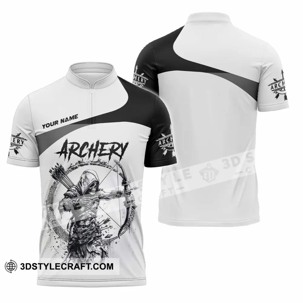 Unisex Shirt - Custom Archery Shirt Zipper Polo Shirt / S T-shirt