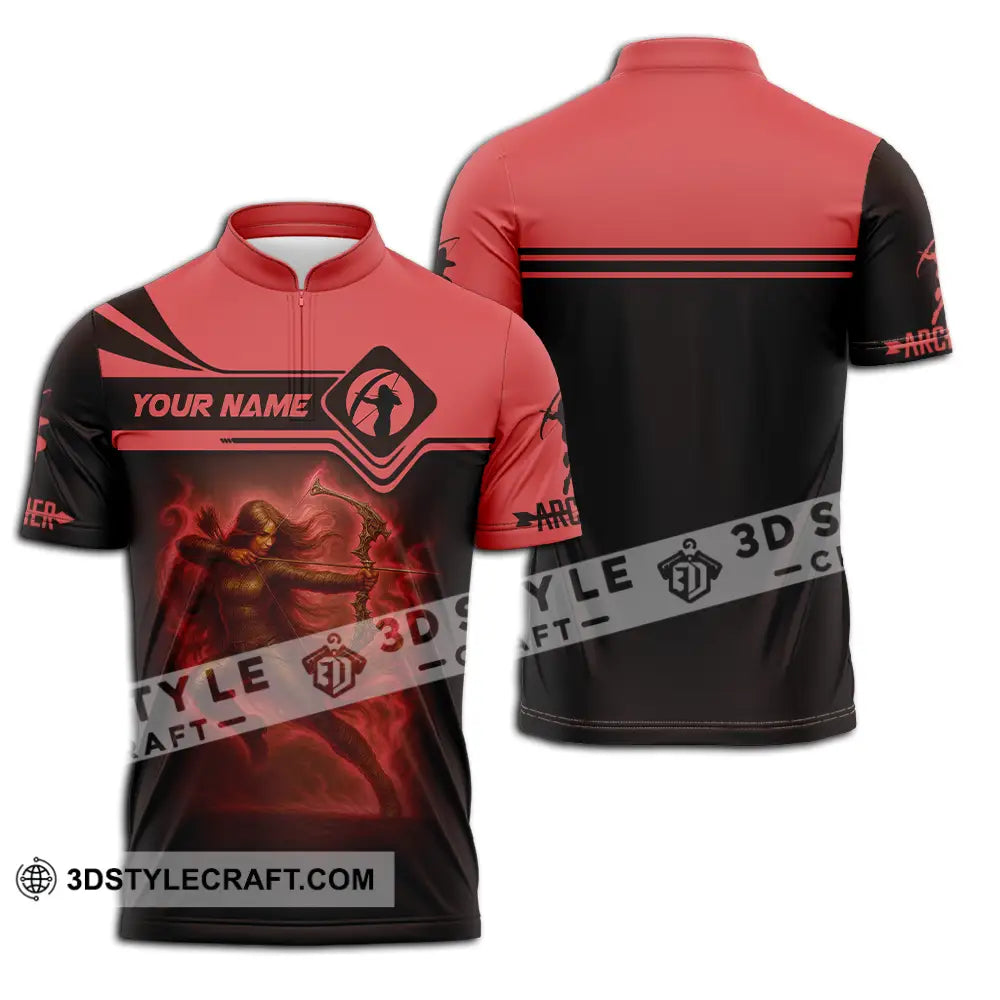 Unisex Shirt Custom Archery Shirt Zipper Polo Shirt / S T shirt