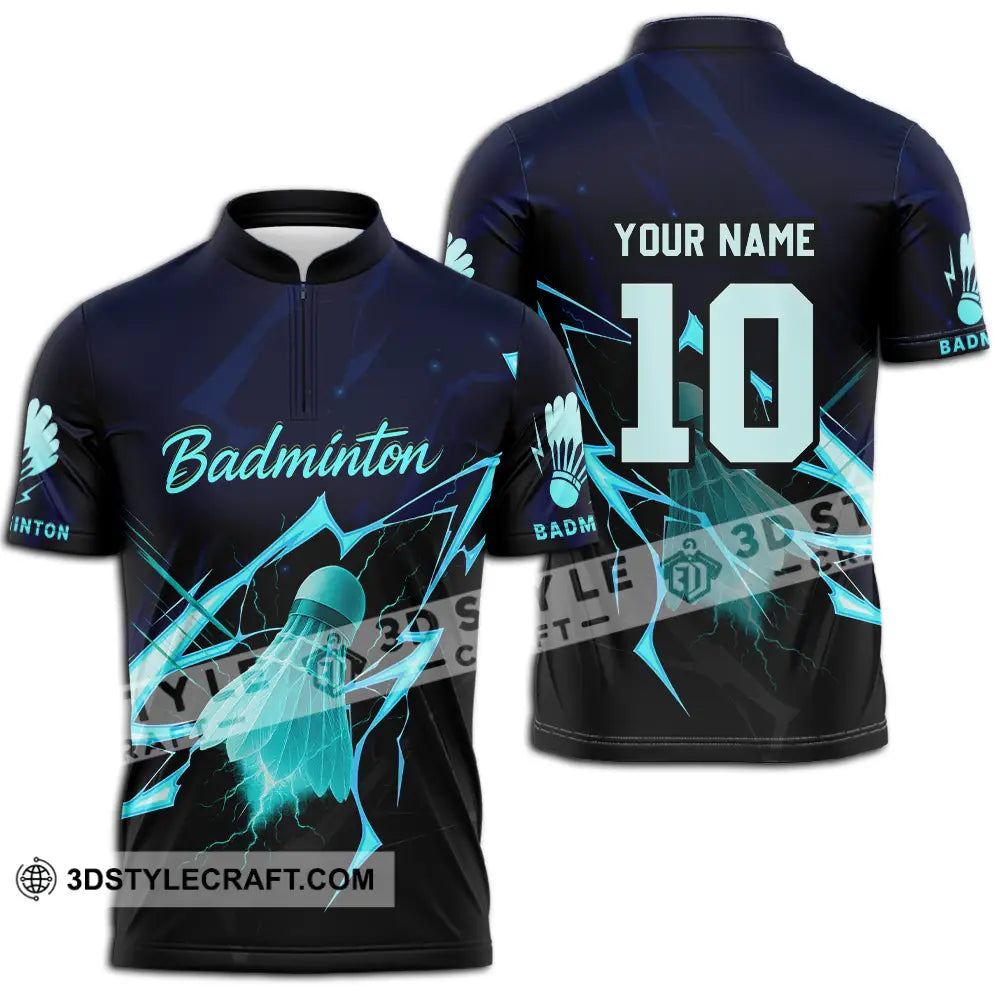 Unisex Shirt - Custom Badminton Shirt Zipper Polo Shirt / S T-shirt