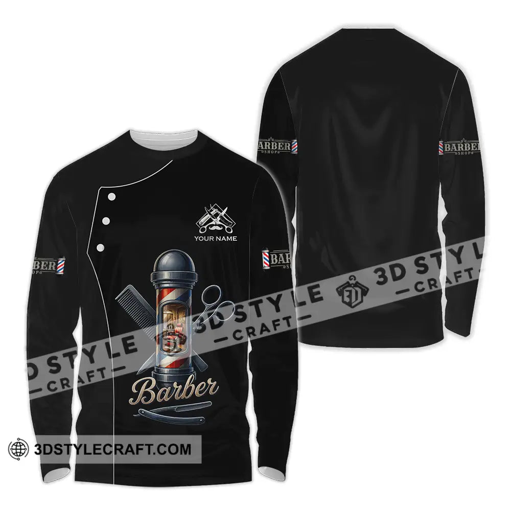 Unisex Shirt Custom Barber Shirt Long Sleeve Shirt / S T shirt