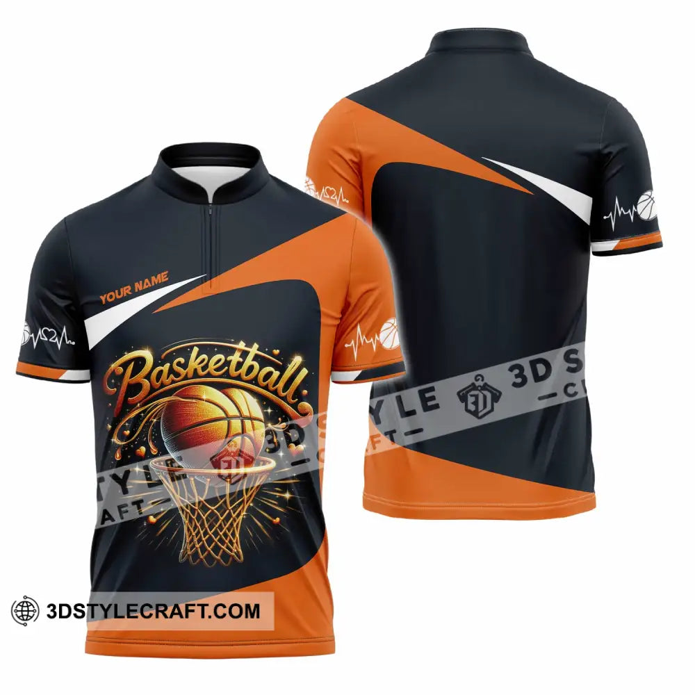 Unisex Shirt - Custom Basketball Shirt Zipper Polo Shirt / S T-shirt