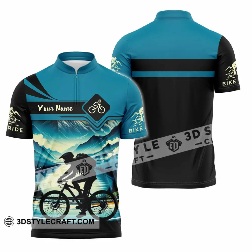 Unisex Shirt - Custom Bike Rider Shirt Zipper Polo Shirt / S T-shirt