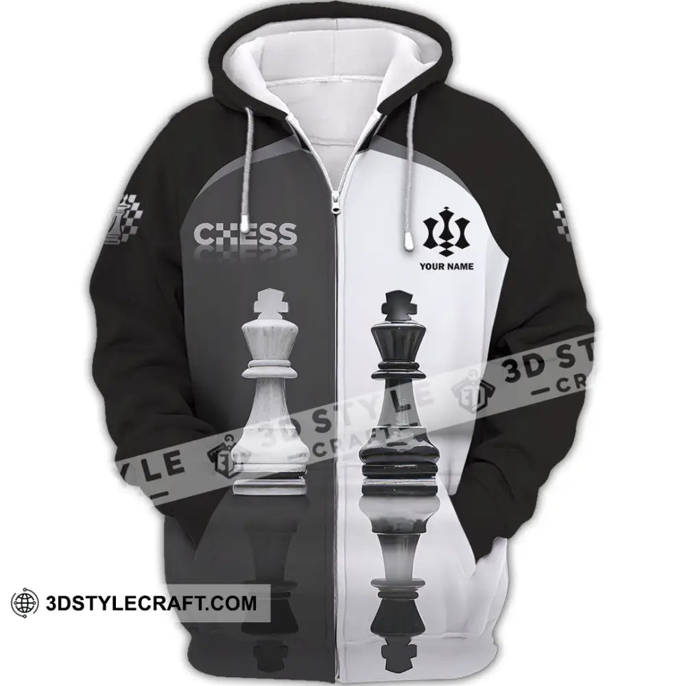 Unisex Shirt - Custom Black And White Chess Shirt For Couple Zipper Hoodie / S T-shirt