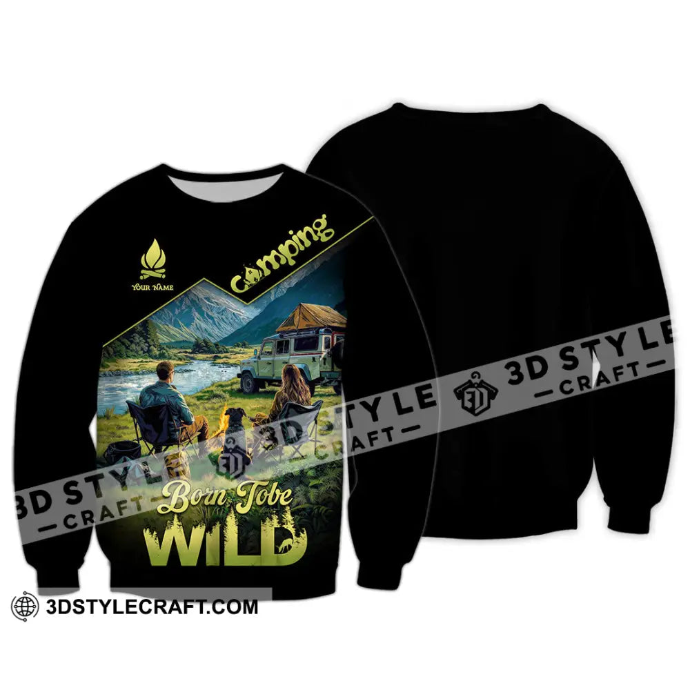 Unisex Shirt - Custom Born To Be Wild Camping Shirt Long Sleeve / S T-shirt