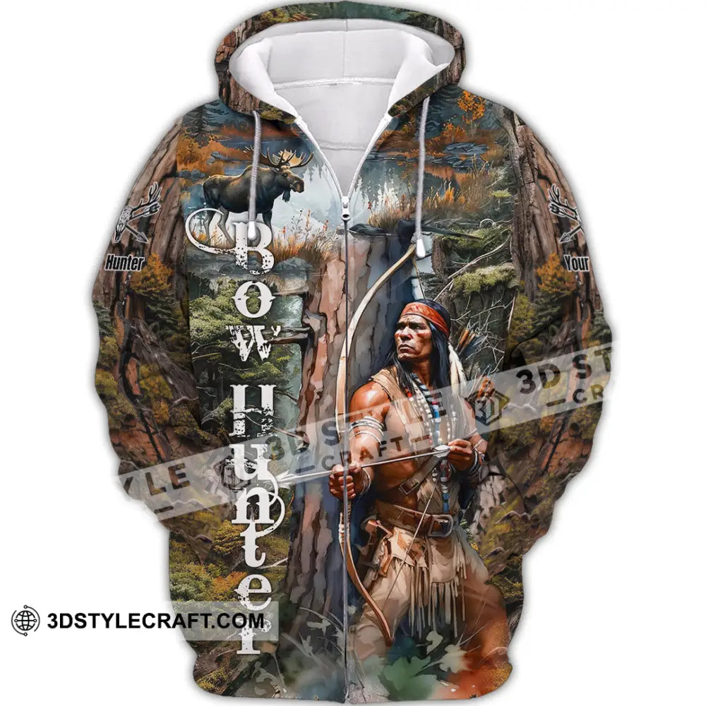 Unisex Shirt - Custom Bow Hunter Shirt Zipper Hoodie / S T-shirt