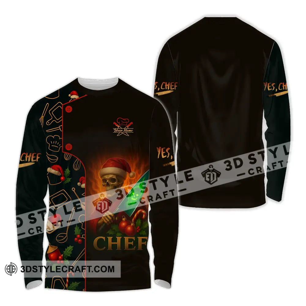Unisex Shirt - Custom Chef Shirt Long Sleeve Shirt / S T-shirt