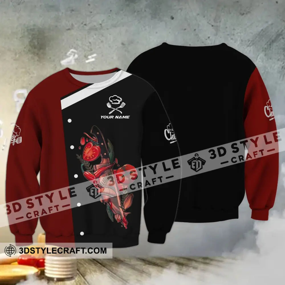 Unisex Shirt - Custom Chef Name T-Shirt Vegetable Kitchen Long Sleeve / S T-Shirt