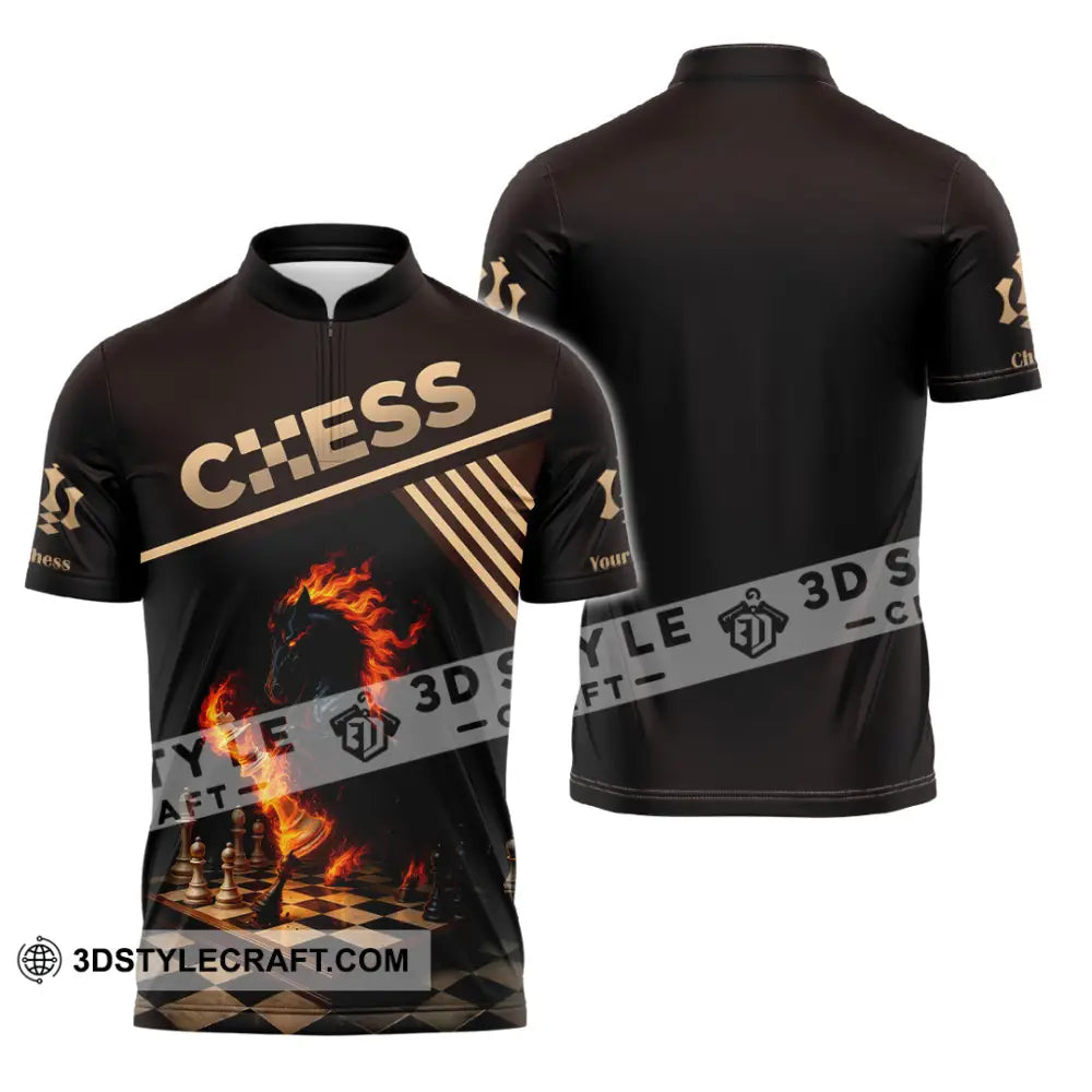 Unisex Shirt - Custom Chess Sport Shirt Zipper Polo Shirt / S T-shirt